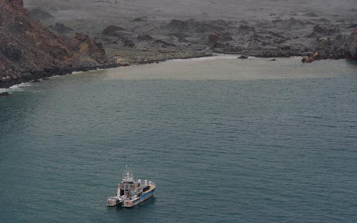 The search is focusing on waters near Whakaari / White Island. Photo: NZDF