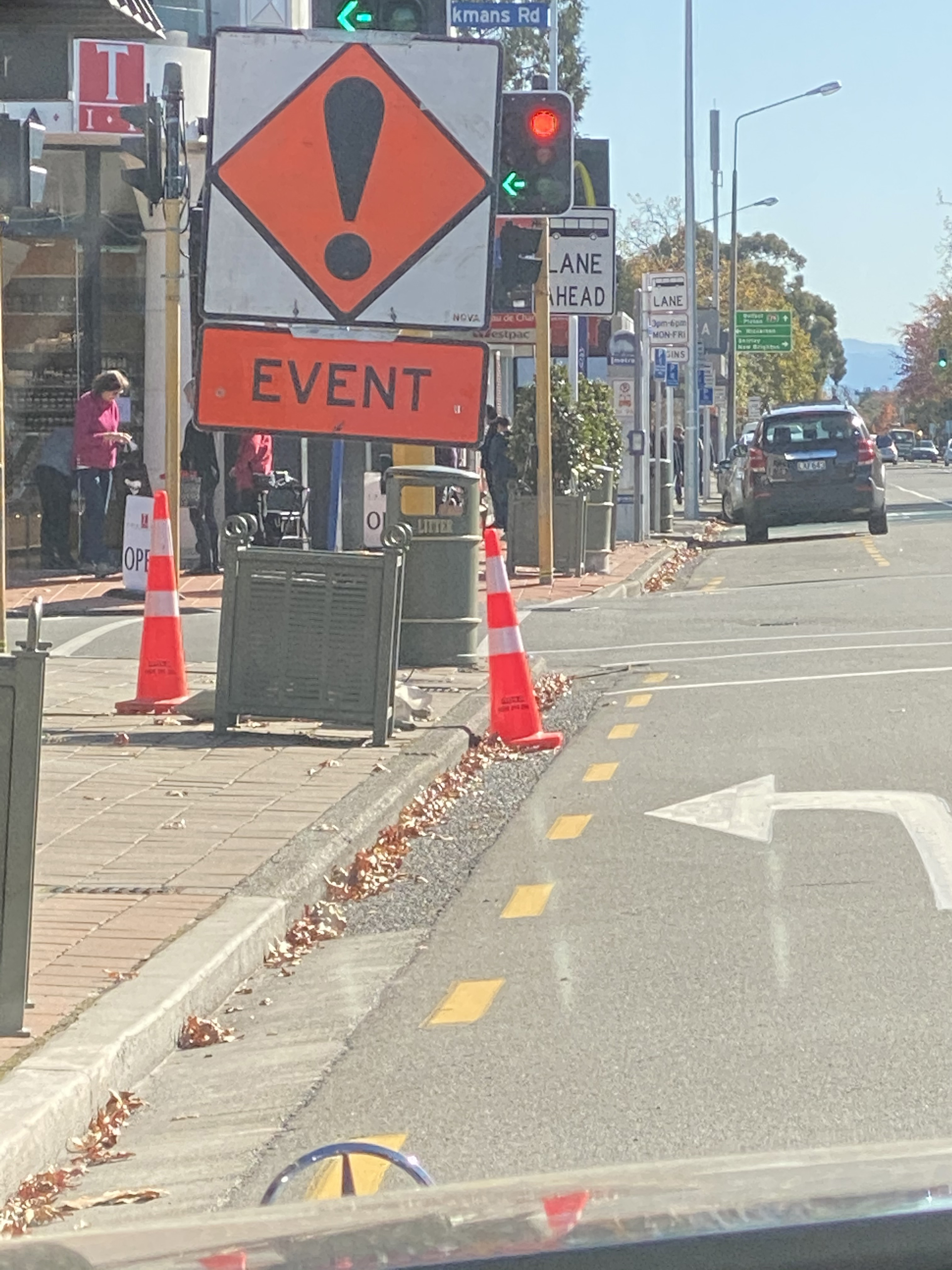 Event signs were placed outside McDonald's Merivale today. Photo: Supplied