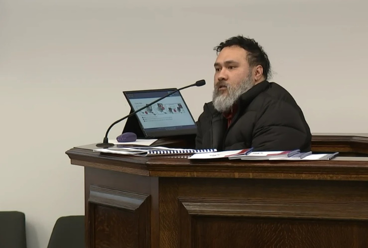 Faamatala Sili watched CCTV footage of the moment he jumped as it was shown in court. Photo: RNZ