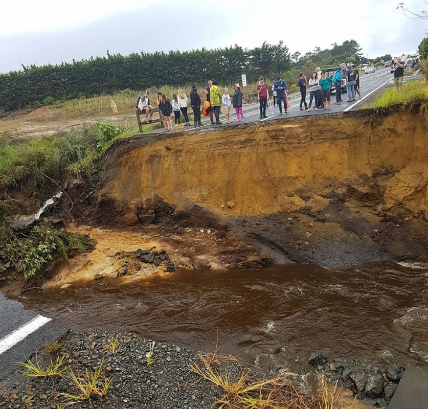 State Highway One near Pukenui is washed out. Photo: Troy Denison via Facebook