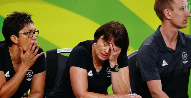 Coach Janine Southby (centre) is under pressure after the Silver Ferns failed to win a medal at...
