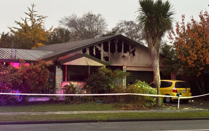 The house in Mairehau on Friday morning. Photo: RNZ / Louis Dunham