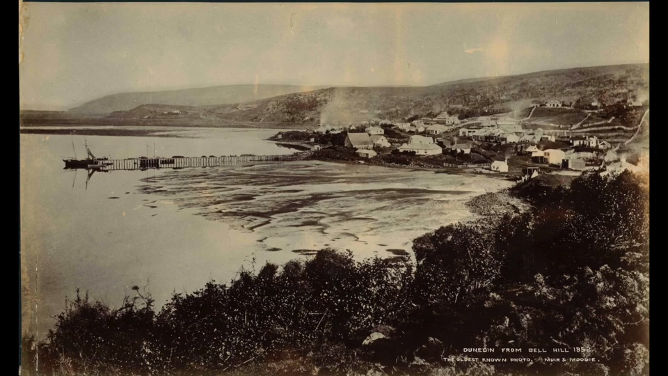 First known photograph of Dunedin from 1857. PHOTO: Toitu Otago Settlers Museum