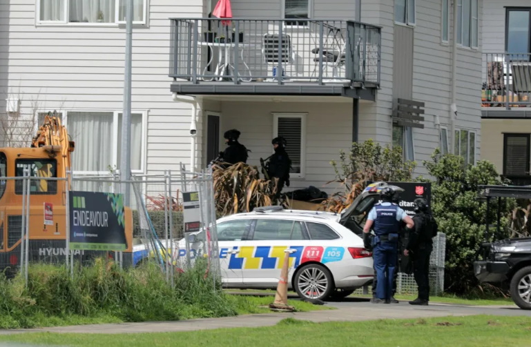 Police said they were called to Flat Bush just about 9.30am, and a gun was fired at police. Photo...
