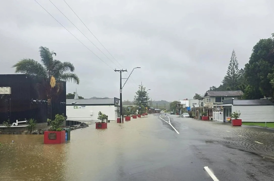Flooding at Kaeo in Northland. Photo: RNZ