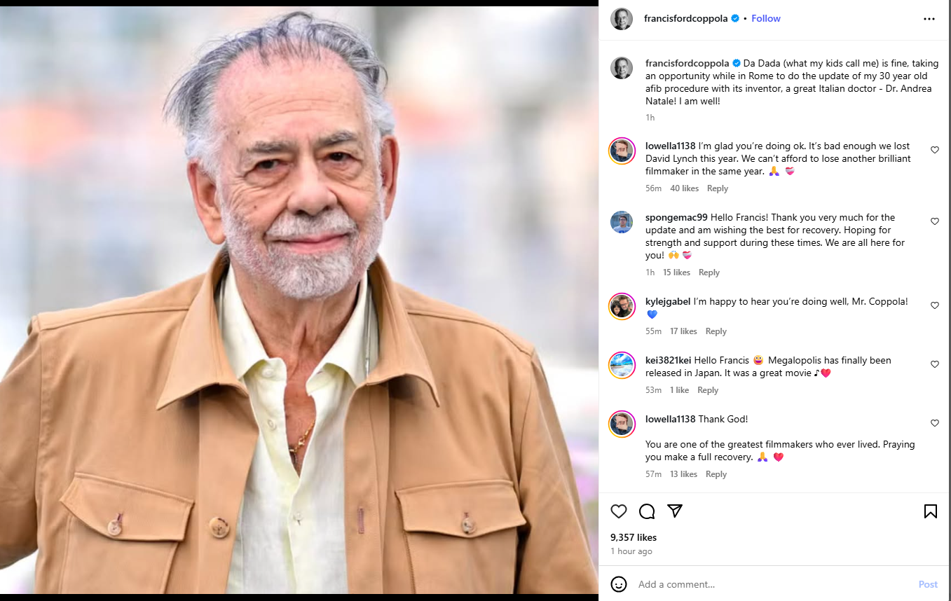 Image: Instagram/Francis Ford Coppola 