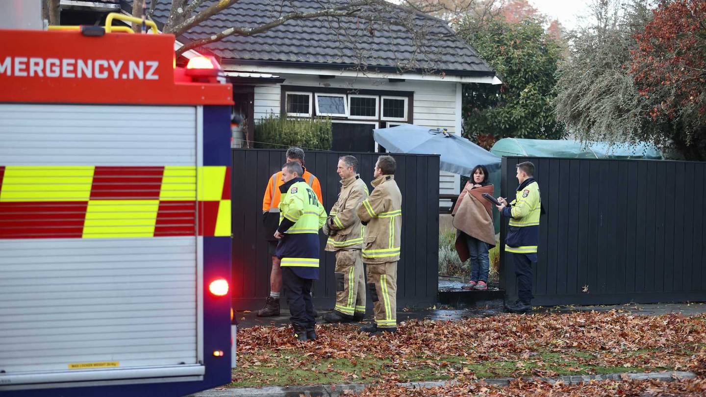 Emergency services at the St Albans house this morning. Photo: George Heard