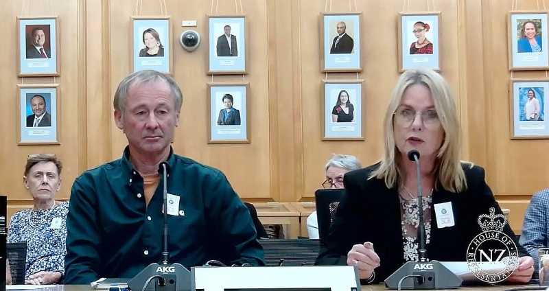 Dunedin city councillor Russell Lund and Southern Heritage Trust spokeswoman Jo Galer present...