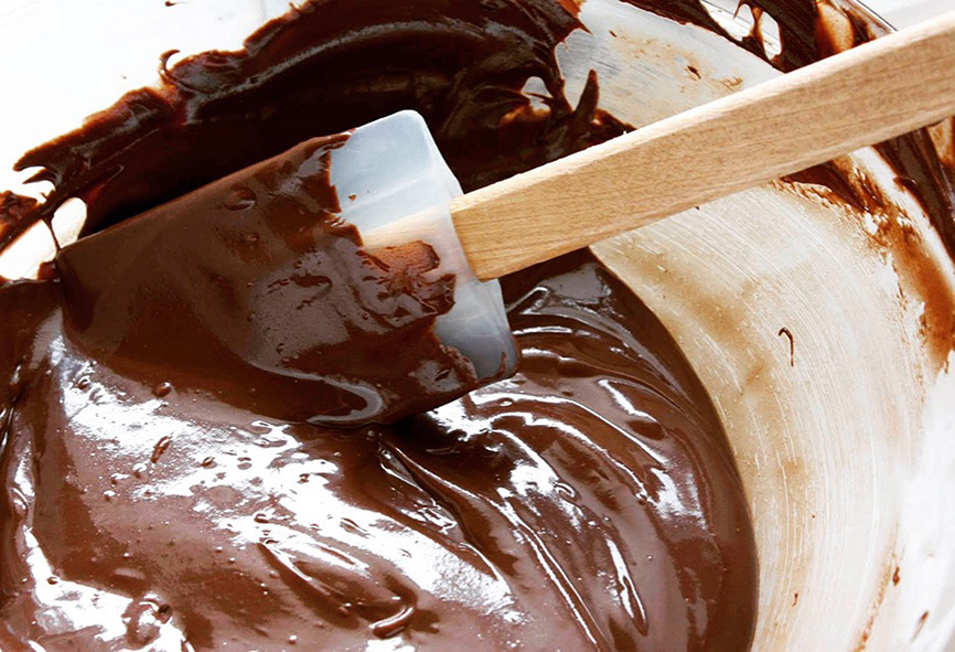 A perfect dark chocolate ganache before it sets. 