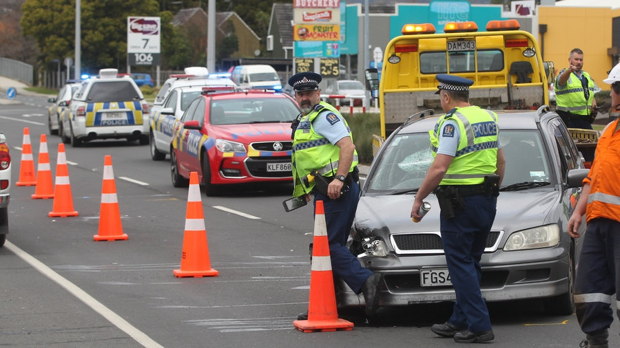 Mongrel mob members were run off the road by Black Power on a busy Rotorua street. Photo: Stephen...