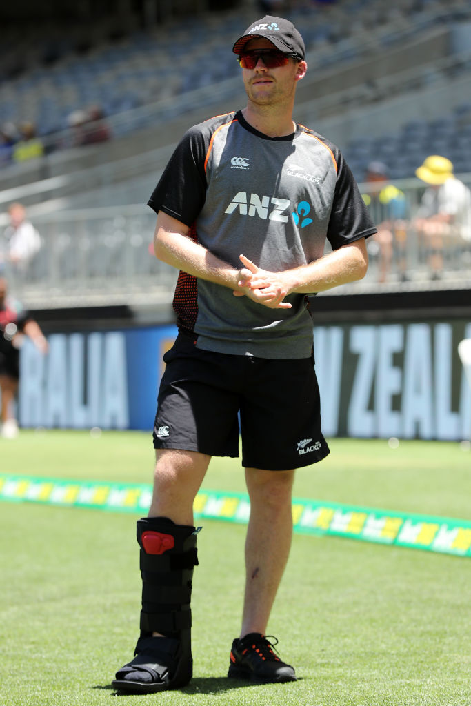 Lockie Ferguson was injured on the first day of his debut test. Photo: Getty Images 