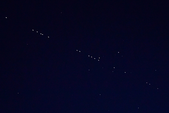 The Starlink Internet communication satellites. Photo: Getty