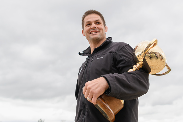 Richie McCaw delivers the New Zealand Trotting Cup. Photo: Getty