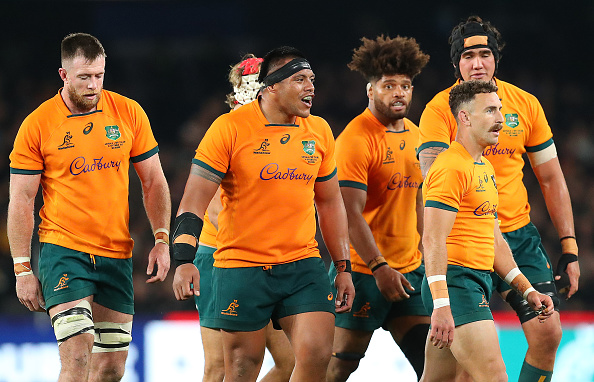 Allan Alaalatoa and the Wallabies. Photo: Getty Images