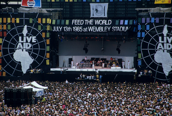 The huge crowd at Wembley Stadium on July 13, 1985.
