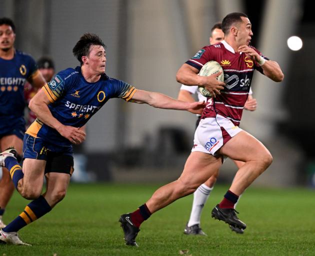 Matt Whaanga, of Southland, makes a break during an NPC match between Otago and Southland last...