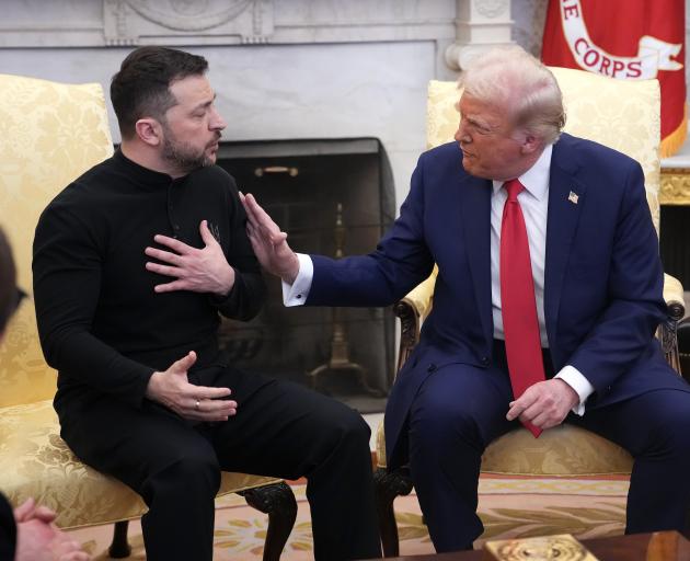 Volodymyr Zelenskyy and Donald Trump during their heated Oval Office meeting in February. Photo:...