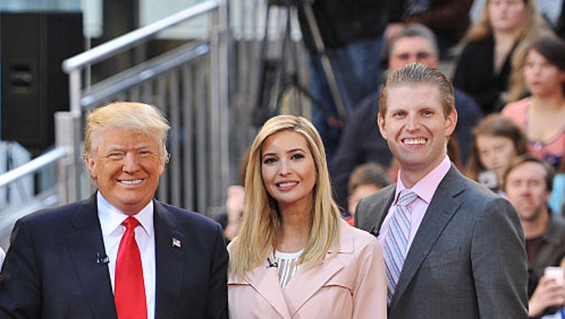 Donald Trump with children Ivanka and Eric. Photo: Getty Images