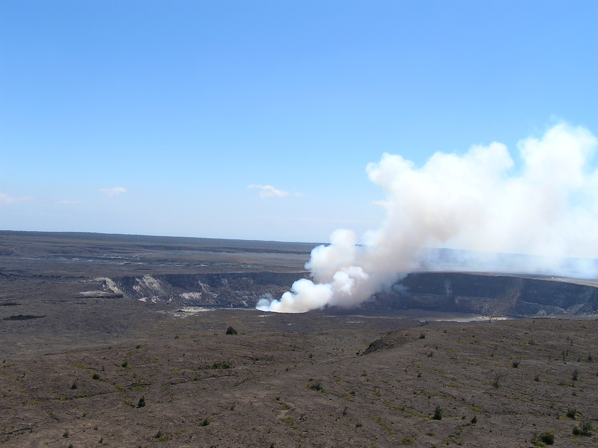 Collapse explosions at Kilauea's crater, named Halemaumau, are happening every 30 to 35 hours as...