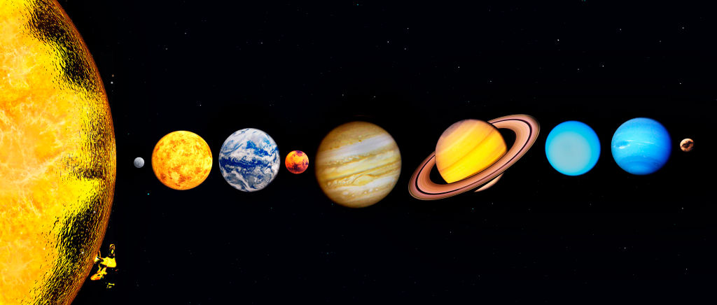 Mercury (second left) is the closest planet to the Sun in our solar system. The downgraded Pluto...