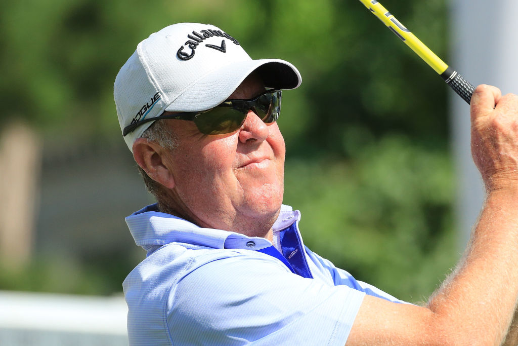 Greg Turner in action during the third day of the Swiss Seniors Open. Photo: Getty Images 