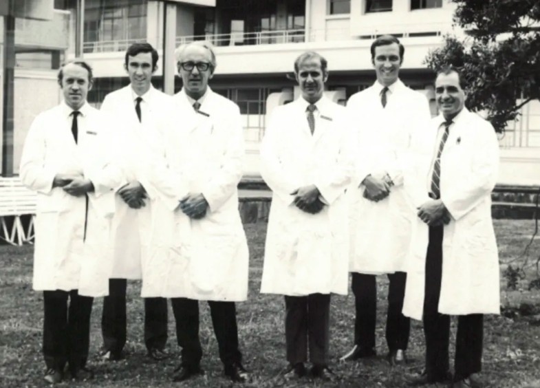 From left: Ken Graham, Alan Kerr, David Cole, Brian Barratt-Boyes, James Monroe, Sebastian...