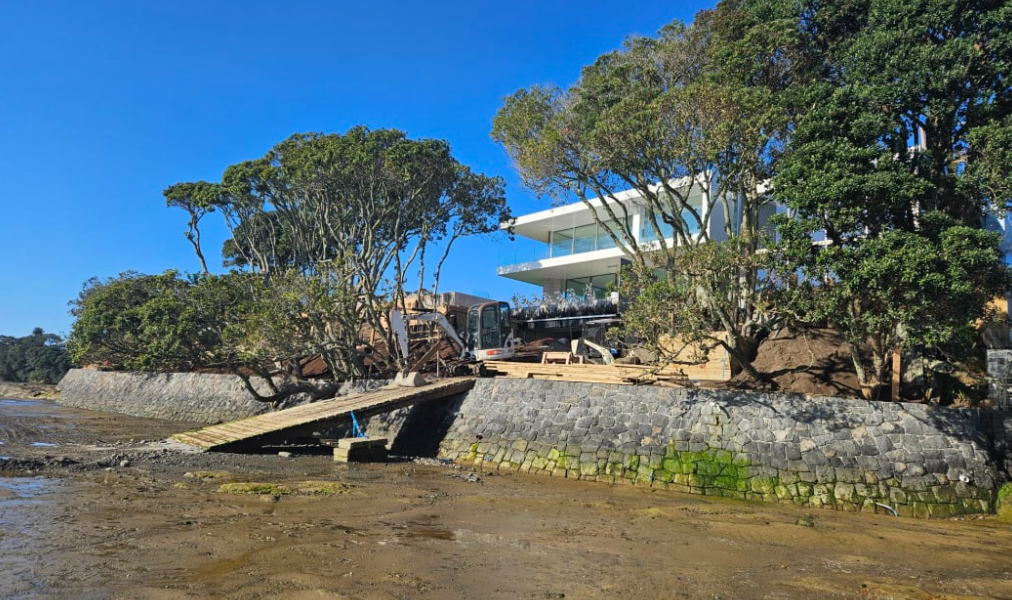 The Rawene Avenue property where the couple want to include a helipad. Photo: RNZ