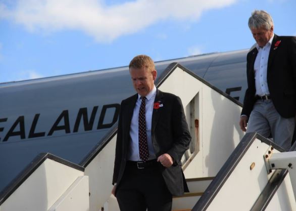 Prime Minister Chris Hipkins and Trade Minister Damien O'Connor arriving in Brisbane on Saturday...