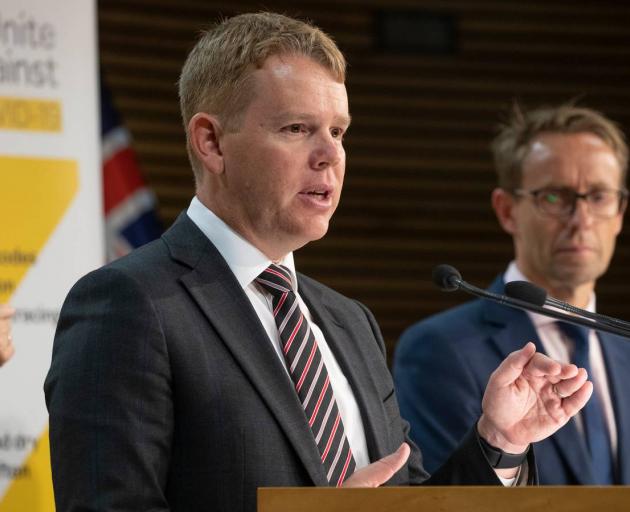 Covid-19 Response Minister Chris Hipkins (left) with Director-General of Health Ashley Bloomfield...