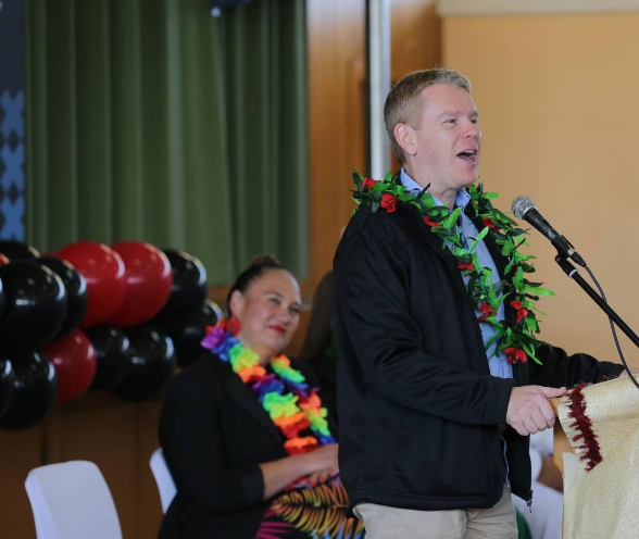 Labour's Chris Hipkins and Carmel Sepuloni visited Mangere today. Photo: NZ Herald 