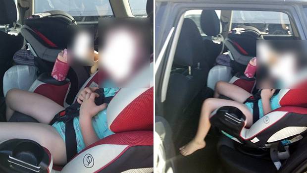 The incident happened at the Greenmeadows New World carpark, in Napier, yesterday. Photo: Supplied