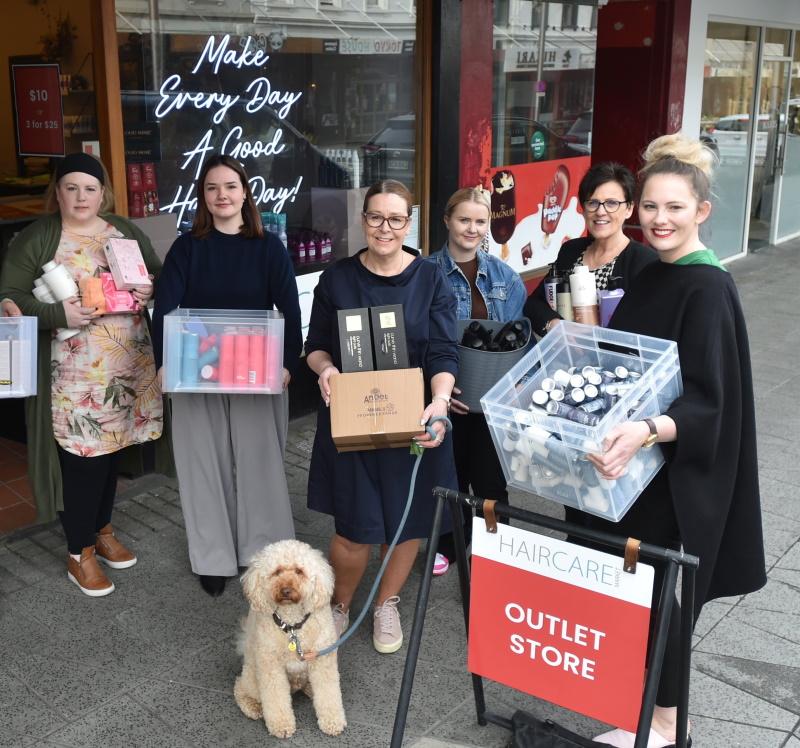 HeadQuarters Hairdressing George St staff (from left) Tania Downer, Isabelle McNeill, Jo Su’a...