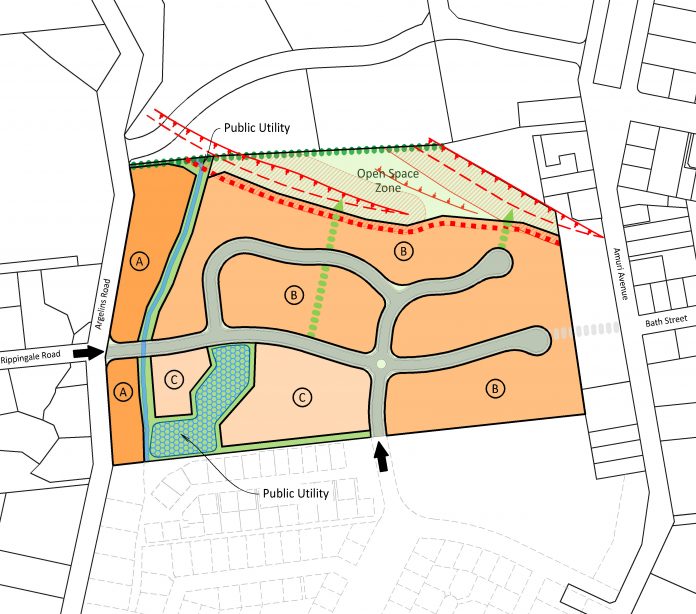 The proposed Morford Estate subdivision in Hanmer Springs. The orange areas represent the...