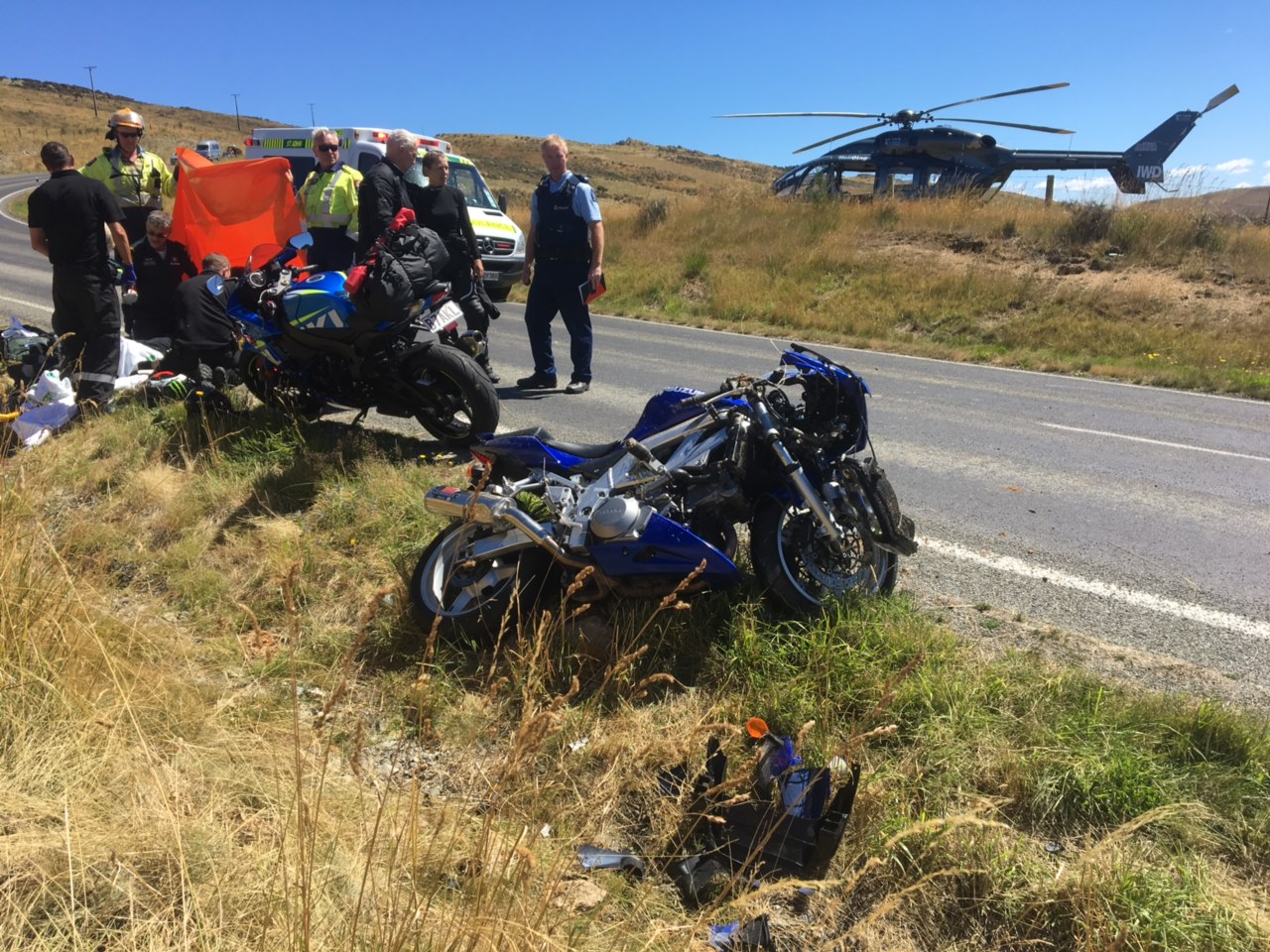 Emergency services at the scene this morning. Photo: supplied
