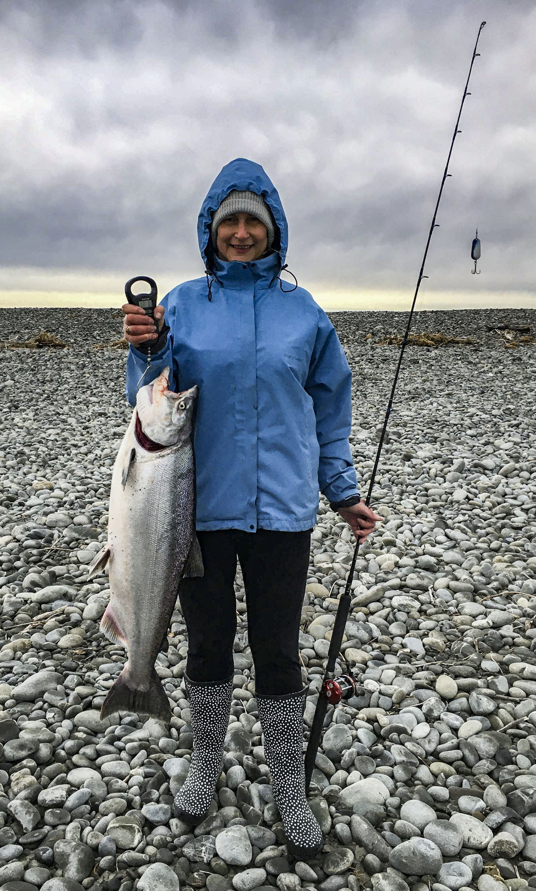 Vicky Van Der Zwet from Rolleston caught this 8.10kg, 810mm long salmon in the Rakaia River on...