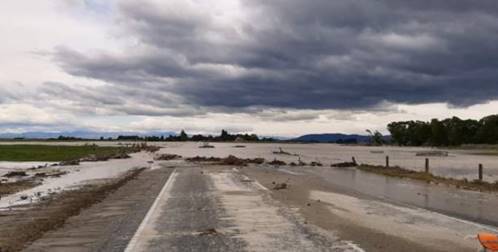 The north side bridge, main braid of the Rangitata River on Sunday. Photo: NZTA