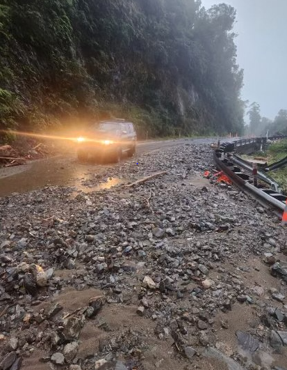 State Highway 6 at Fox Hills this morning. Photo: NZTA