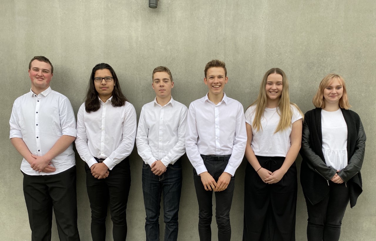 The students behind the business Neat (from left) – Tike Schenkel, Noah Korach, Brady Yelavich,...