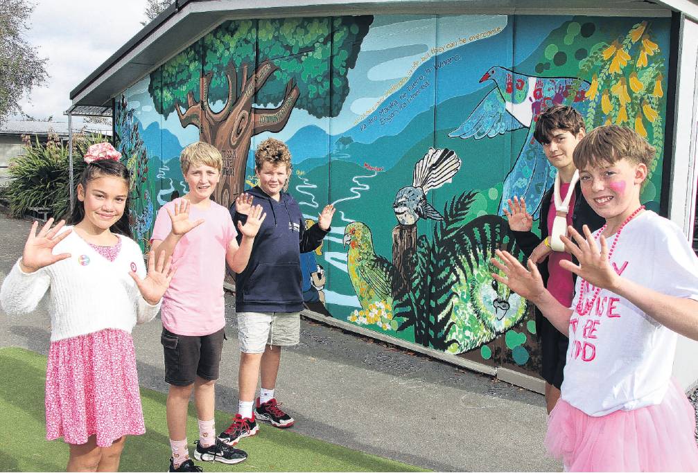 Loburn School pupils (from left) Juliana Carter, Bowen Gilpin, Quinn Smith, Noah Holley and Harry...