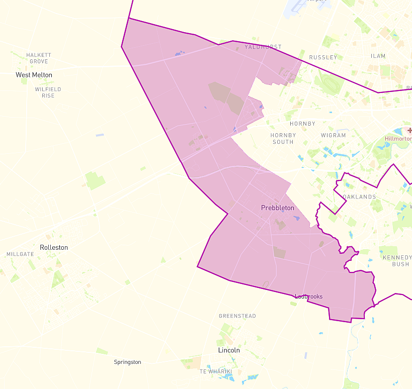 Under the proposal, Prebbleton, Ladbrooks and Templeton would move from the Selwyn electorate to...