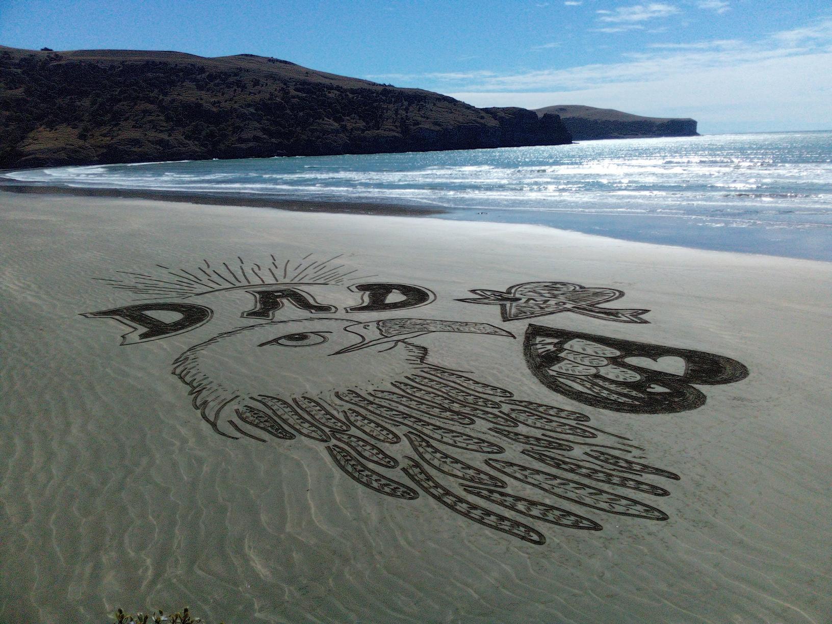 Webb's favourite creation - a memorial in Okains Bay. Photo: Supplied