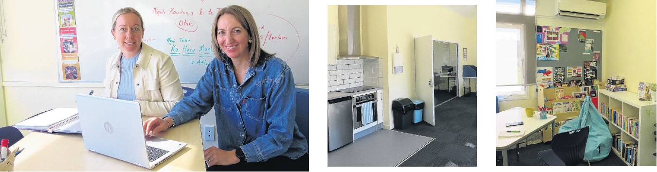 Teachers Emily Lovett and Bridget Prendergast in Ashburton. Right - The classroom includes...