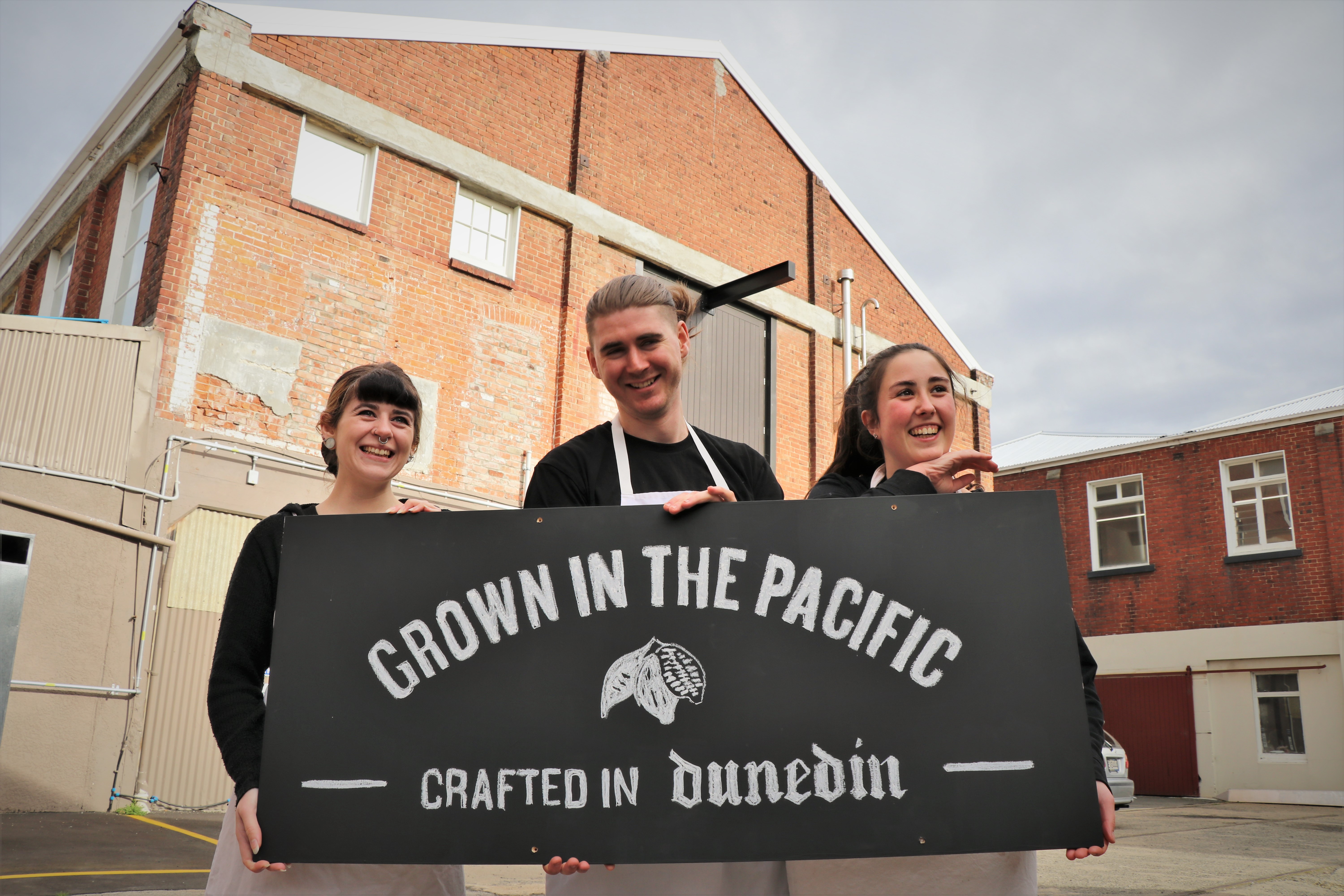 From left: OCHO Chocolate Makers Olivia Trainor, Dan Trainor and Sari Robins-Laughton