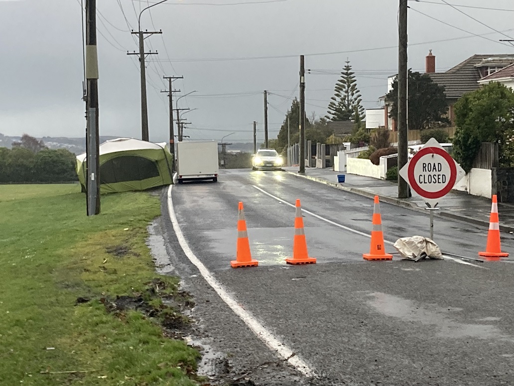 Cordons were still in place this morning while police continued the scene examination. Photo:...