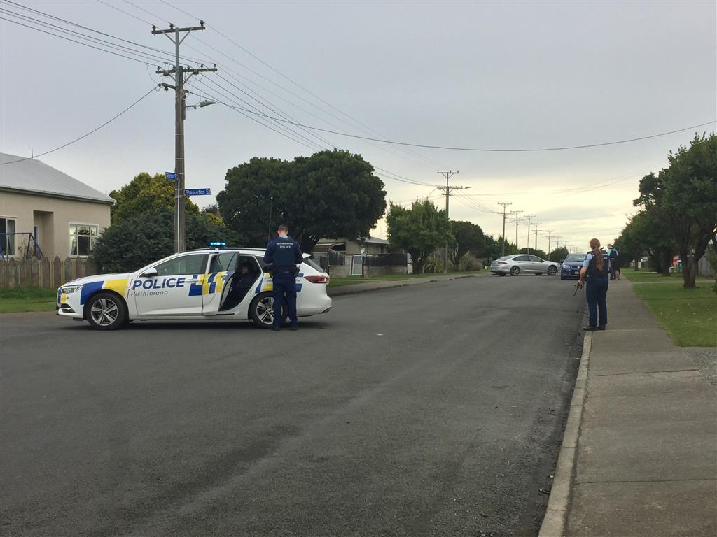 Armed police at the scene this afternoon. Photo: ODT