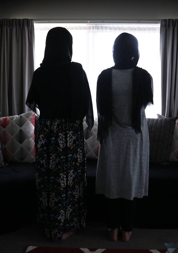 Pictured are sisters Iqra aged 21 and Asma aged 18 who were racially abused. Photo: Doug Sherring