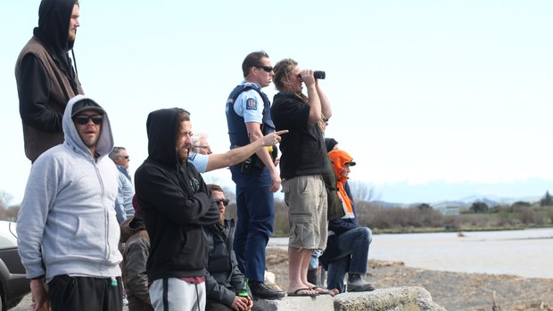 The search and rescue operation began at the mouth of the Tukituki River in Haumoana. Photo:...