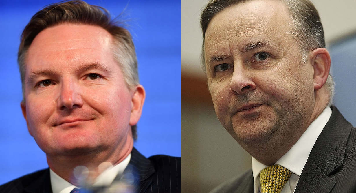 Chris Bowen (left) and Anthony Albanese. Photo: Getty Images 