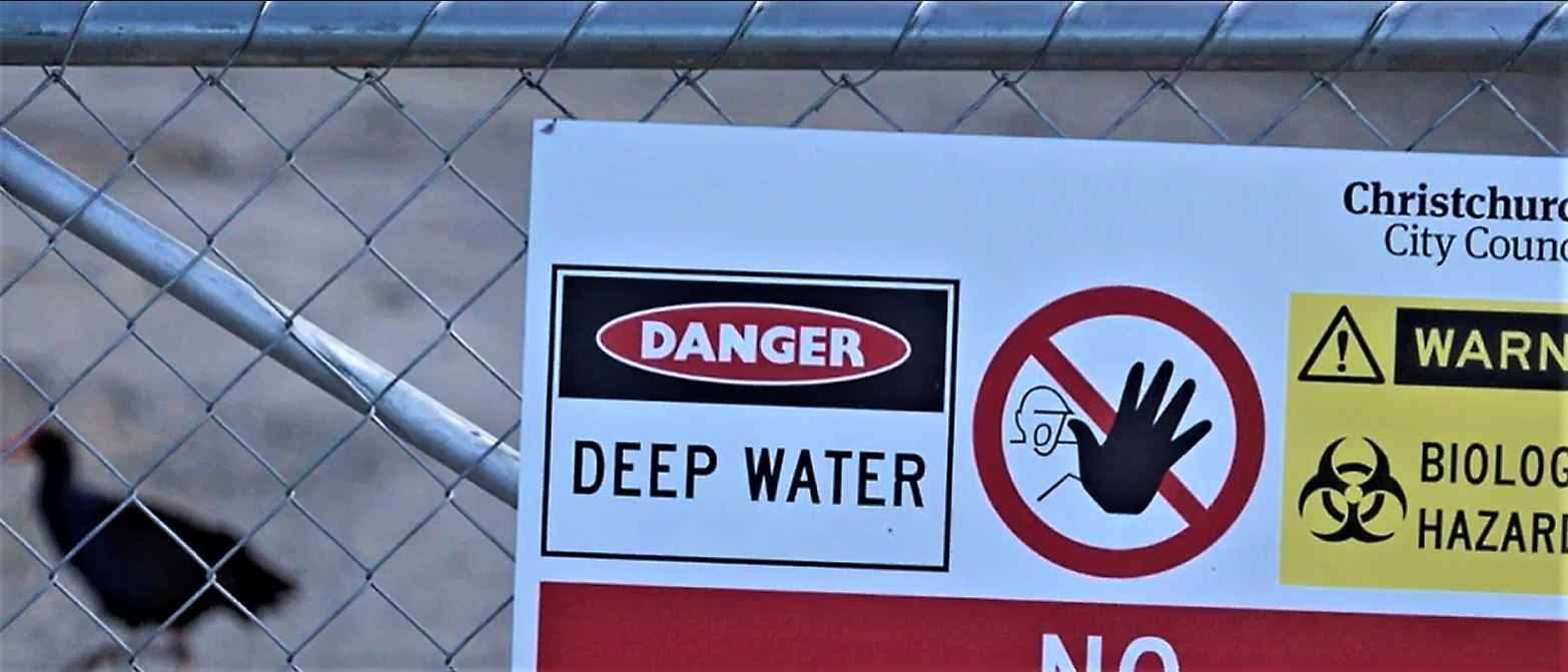 Deep water and bio-hazard signs at Bexley's old land fill site. Photo: File image