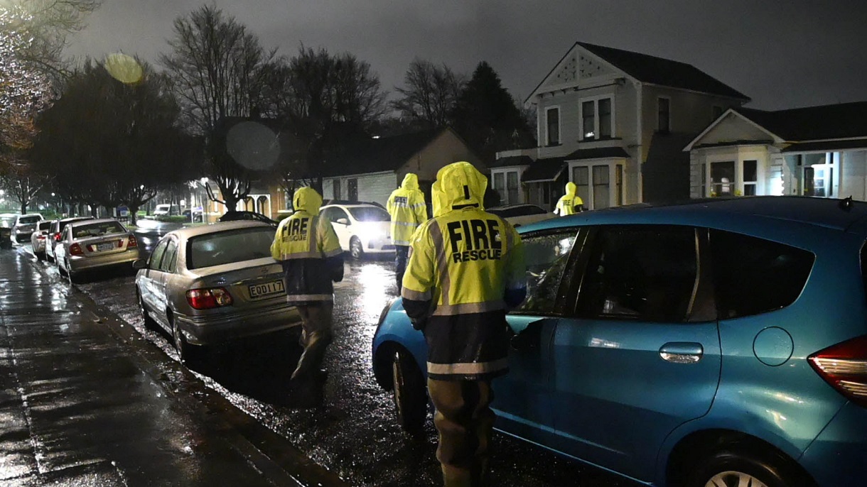 Residents were being asked to leave some properties in North Dunedin on Tuesday evening. Photo:...